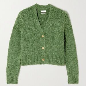 DEVEAUX NEW YORK Women’s Elsa Bouclé Cardigan Green L NWT